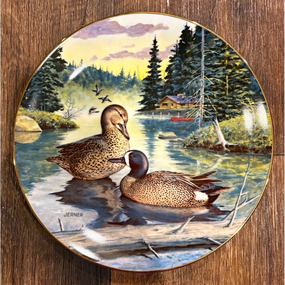 1988 Knowles The Blue-Winged Teal Bart Jerner Limited Edition Plate COA Box
